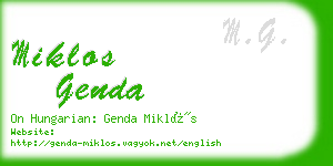 miklos genda business card